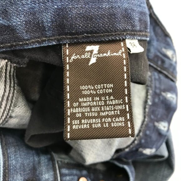 7 For All Mankind Mens 38 JARED Straight Leg Button Fly 100% Cotton Jeans 38x34 - Picture 7 of 15